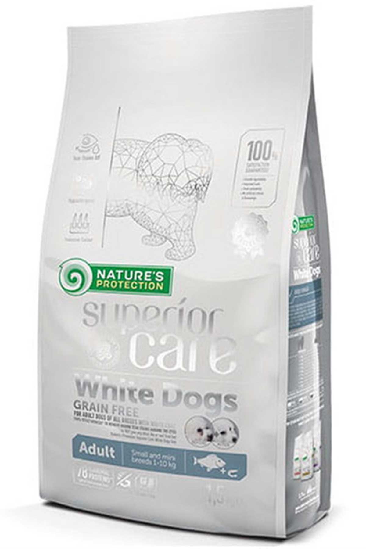 Natures Protection Beyaz Köpekler için Tahılsız Alabalıklı Köpek Maması 1,5kg