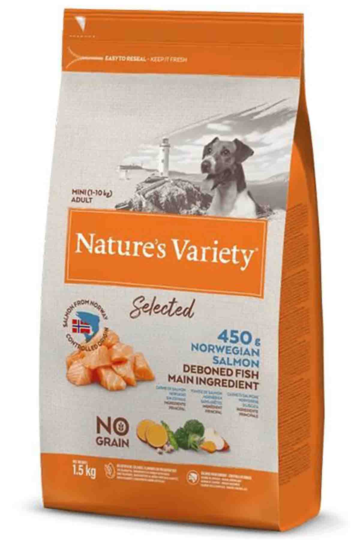 Natures Variety Selected Somonlu Mini Irk Tahılsız Köpek Maması 1,5kg