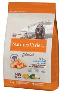 NATURES VARIETY - Natures Variety Selected Somonlu Tahılsız Orta ve Büyük Irk Yetişkin Köpek Maması 12kg