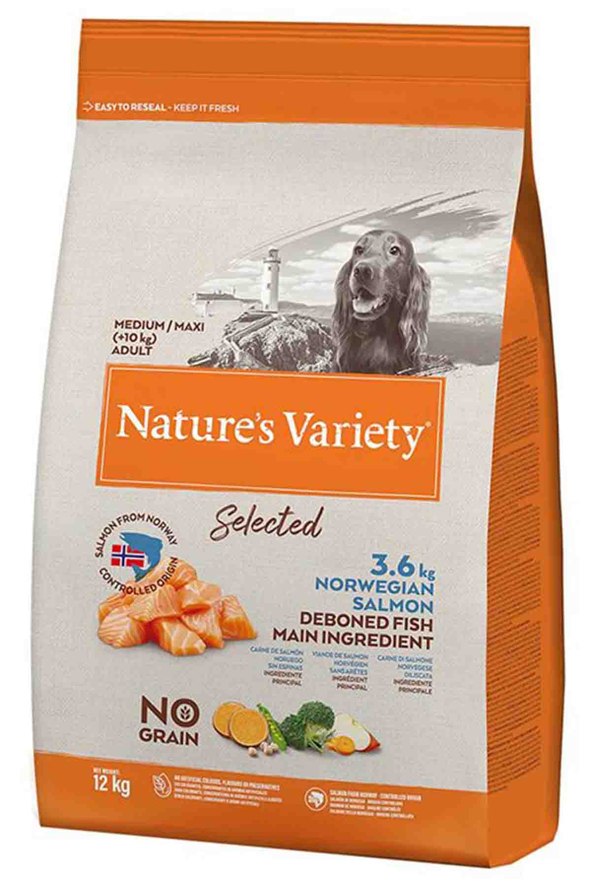 Natures Variety Selected Somonlu Tahılsız Orta ve Büyük Irk Yetişkin Köpek Maması 12kg