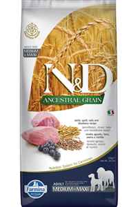 ND Ancestral Grain Düşük Tahıllı Kuzu Eti ve Yaban Mersinli Orta ve Büyük Irk Yetişkin Köpek Maması 12kg