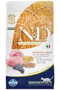 N&D - ND Ancestral Grain Düşük Tahıllı Kuzu Eti ve Yaban Mersinli Yetişkin Kedi Maması 5kg