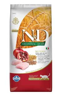 ND Ancestral Grain Düşük Tahıllı Tavuk ve Narlı Kısırlaştırılmış Kedi Maması 10kg