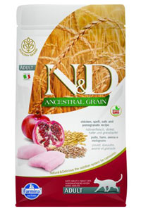 ND Ancestral Grain Düşük Tahıllı Tavuk ve Narlı Yetişkin Kedi Maması 50gr