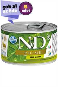 N&D - ND Düşük Tahıllı Yaban Domuzu ve Elmalı Yetişkin Köpek Konservesi 6x140gr (6lı)