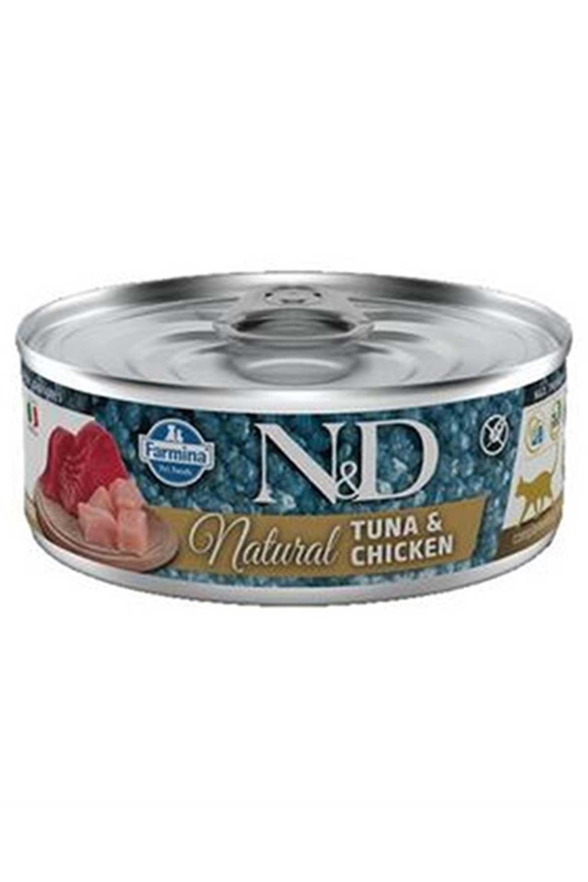ND Natural Tuna Ve Tavuklu Yetişkin Kedi Konservesi 80gr