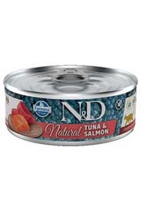 ND Natural Tuna Ve Somon Balıklı Yetişkin Kedi Konservesi 80gr