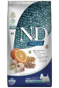 N&D - ND Ocean Düşük Tahıllı Morina Balığı ve Portakallı Küçük Irk Yetişkin Köpek Maması 7kg