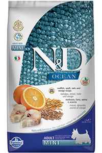 N&D - ND Ocean Düşük Tahıllı Morina Balığı ve Portakallı Küçük Irk Yetişkin Köpek Maması 2,5kg