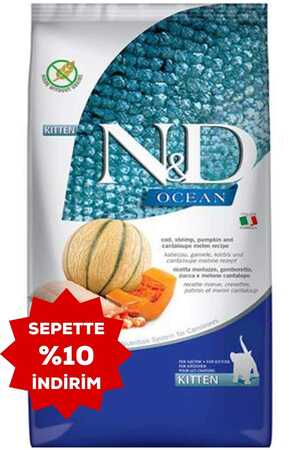 ND Ocean Morina Balıklı Balkabaklı ve Karidesli Yavru Kedi Maması 1,5kg