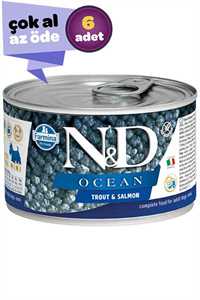 ND Ocean Tahılsız Alabalık ve Somonlu Yetişkin Köpek Konservesi 6x140gr (6lı)