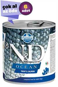 ND Ocean Tahılsız Alabalık ve Somonlu Yetişkin Köpek Konservesi 6x285gr (6lı)