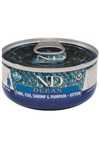 N&D - ND Ocean Tahılsız Morina Balığı Balkabağı ve Karidesli Yavru Kedi Konservesi 70gr