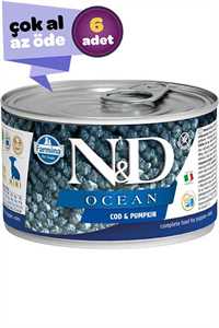 N&D - ND Ocean Tahılsız Morina Balığı ve Balkabaklı Yavru Köpek Konservesi 6x140gr (6lı)