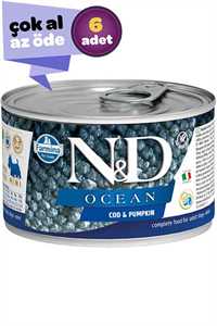 N&D - ND Ocean Tahılsız Morina Balığı ve Balkabaklı Yetişkin Köpek Konservesi 6x140gr (6lı)