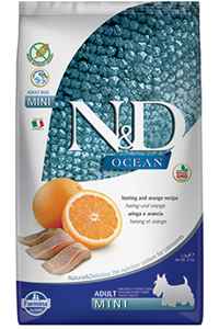 N&D - ND Ocean Tahılsız Ringa Balığı ve Portakallı Küçük Irk Yetişkin Köpek Maması 2,5kg
