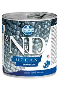 N&D - ND Ocean Tahılsız Somon ve Morina Balıklı Yetişkin Köpek Konservesi 285gr