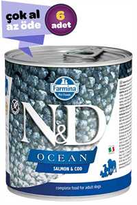 ND Ocean Tahılsız Somon ve Morina Balıklı Yetişkin Köpek Konservesi 6x285gr (6lı)