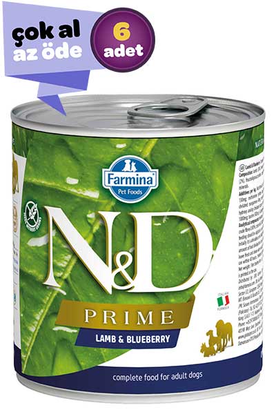 ND Ancestral Grain Kuzu Eti ve Yaban Mersinli Yetişkin Köpek Konservesi 6x285gr (6lı)