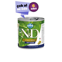 ND Prime Tahılsız Kuzu Eti ve Yaban Mersinli Yetişkin Köpek Konservesi 6x285gr (6lı)