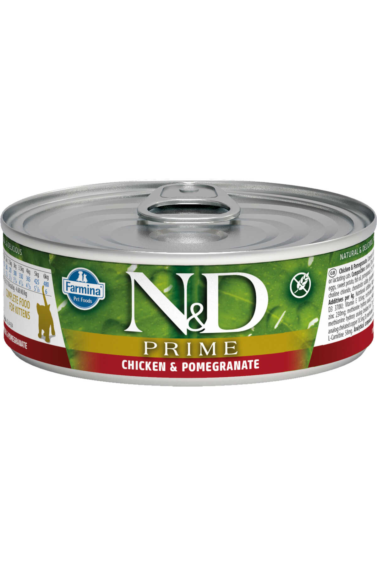 ND Prime Tahılsız Tavuk ve Narlı Yetişkin Kedi Konservesi 70gr