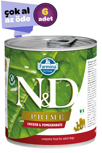 N&D - ND Prime Tahılsız Tavuk ve Narlı Yetişkin Köpek Konservesi 6x285gr (6lı)