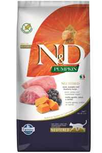 N&D - ND Pumpkin Tahılsız Kuzu Eti ve Yaban Mersinli Kısırlaştırılmış Kedi Maması 5kg