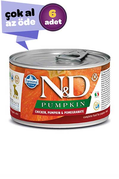 ND Pumpkin Puppy Tahılsız Tavuklu Yavru Köpek Konservesi 6x140gr (6lı)