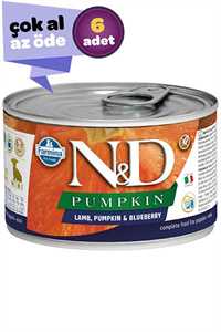 ND Pumpkin Starter Tahılsız Kuzu Eti Balkabağı ve Yaban Mersinli Yavru Köpek Konservesi 6x140gr (6lı)