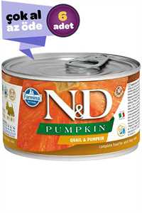 N&D - ND Pumpkin Tahılsız Bıldırcın Eti ve Balkabaklı Yetişkin Köpek Konservesi 6x140gr (6lı)