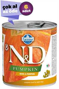 ND Pumpkin Tahılsız Bıldırcın ve Balkabaklı Yetişkin Köpek Konservesi 6x285gr (6lı)