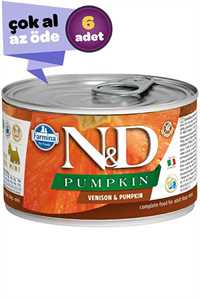 N&D - ND Pumpkin Tahılsız Geyik Eti ve Balkabaklı Yetişkin Köpek Konservesi 6x140gr (6lı)