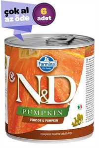 N&D - ND Pumpkin Tahılsız Geyik Eti ve Balkabaklı Yetişkin Köpek Konservesi 6x285gr (6lı)