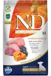 N&D - ND Pumpkin Tahılsız Kuzu Eti Balkabağı ve Yaban Mersinli Küçük Irk Yavru Köpek Maması 7kg