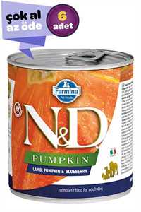 N&D - ND Pumpkin Tahılsız Kuzu Eti Balkabağı ve Yaban Mersinli Yavru Köpek Konservesi 6x285gr (6lı)