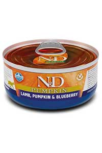 N&D - ND Pumpkin Tahılsız Kuzu Eti Balkabağı ve Yaban Mersinli Yetişkin Kedi Konservesi 70gr