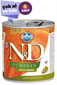 ND Pumpkin Tahılsız Ördek Eti ve Balkabaklı Yetişkin Köpek Konservesi 6x285gr (6lı)