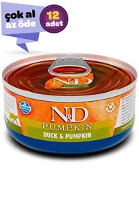 ND Pumpkin Tahılsız Ördek ve Balkabaklı Yetişkin Kedi Konservesi 12x70gr (12li)