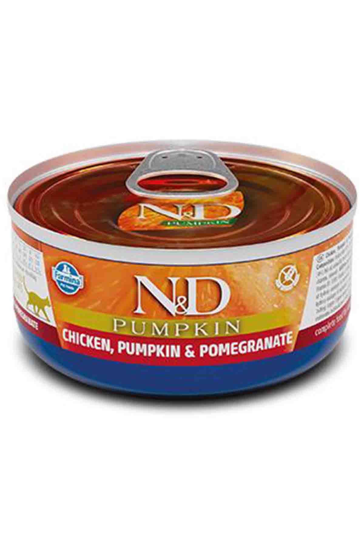 ND Pumpkin Tahılsız Tavuk Balkabağı ve Narlı Yetişkin Kedi Konservesi 70gr