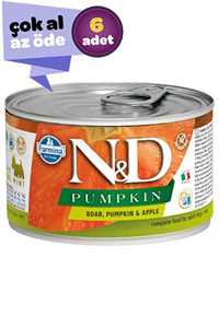 ND Pumpkin Tahılsız Yaban Domuzu ve Balkabaklı Yetişkin Köpek Konservesi 6x140gr