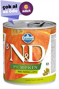 ND Pumpkin Tahılsız Yaban Domuzu ve Balkabaklı Yetişkin Köpek Konservesi 6x285gr (6lı)
