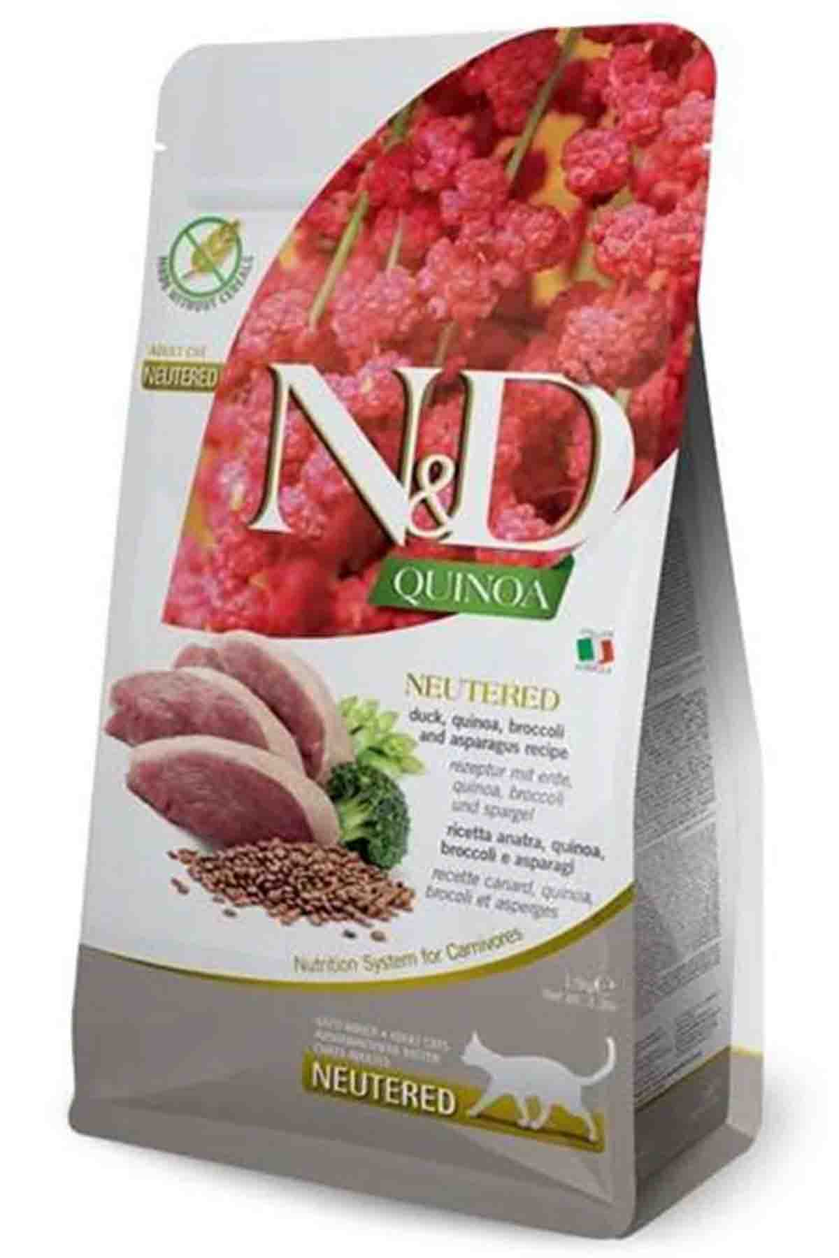 ND Quinoa Ördek Etli Kinoalı Brokolili Kısırlaştırılmış Kedi Maması 1,5kg