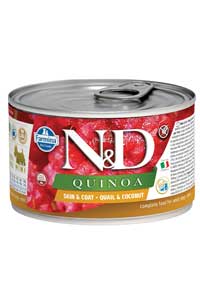 ND Quinoa Skin&Coat Bıldırcın ve Hindistan Cevizli Köpek Konserve Maması 140gr