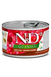 ND Quinoa Skin&Coat Geyik ve Hindistan Cevizli Köpek Konservesi 140 gr