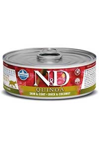 ND Quinoa Skin&Coat Ördek ve Hindistan Cevizli Kedi Konservesi 80gr