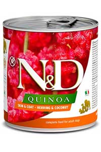 N&D - ND Quinoa Skin&Coat Ringa Balığı ve Hindistan Cevizli Köpek Konservesi 285gr