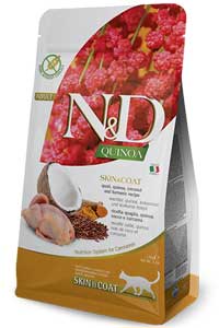 ND Quinoa Tahılsız Skin&Coat Bıldırcın, Hindistan Cevizi Kedi Maması 1.5kg