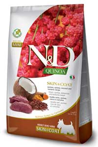 N&D - ND Quinoa Skin&Coat Tahılsız Geyik Eti ve Hindistan Cevizli Küçük Irk Yetişkin Köpek Maması 2,5kg