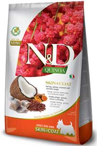 ND Quinoa Skin&Coat Tahılsız Ringa Balığı ve Hindistan Cevizli Küçük Irk Yetişkin Köpek Maması 2,5kg