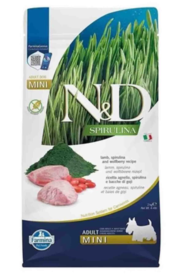 N&D Spirulina Kuzulu Mini Irk Tahılsız Yetişkin Köpek Maması 2kg